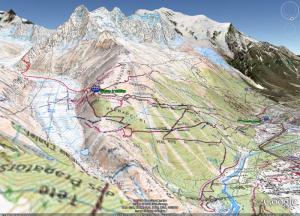 Mer de Glace - Chamonix - skenovaná mapa