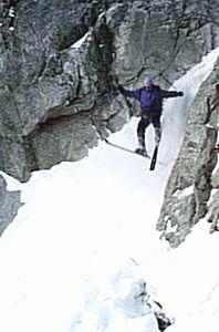 Vysoké Tatry, Gerlach, Karčmarův žlab, skok ledopádu